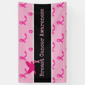 Banderoles Sensibilisation au cancer du sein avec    ruban ro (Vertical)