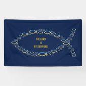 Banderoles Sentence LE SEIGNEUR EST MON HÉPHÈRE | Poisson chr (Horizontal)