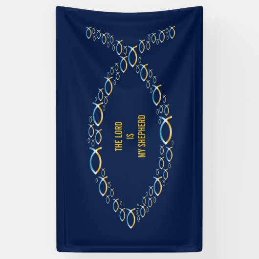 Banderoles Sentence LE SEIGNEUR EST MON HÉPHÈRE | Poisson chr (Vertical)