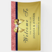 Banderoles Séquences de corail Marine Diamants or Bow Mariage (Vertical)