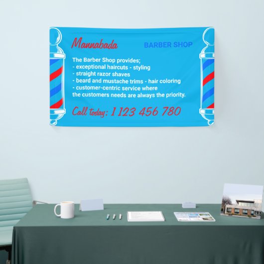 Banderoles Service d'approvisionnement moderne Blue Pole Barb (Salon professionnel)