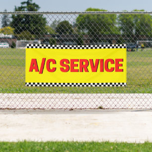 Banderoles Service de Climatisation Atelier Automobile Jaune