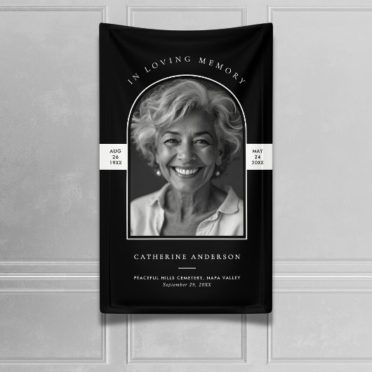 Banderoles Service de funérailles photo minimaliste moderne