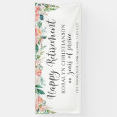 Banderoles Service de l'aquarelle de retraite Floral Script Y (Vertical)