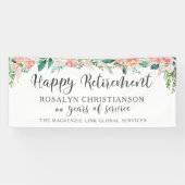 Banderoles Service de l'aquarelle de retraite Floral Script Y (Horizontal)