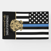 Banderoles Service de police Retraite Ligne bleue (Horizontal)