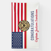 Banderoles Service de pompiers patriotique de retraite (Verticale)