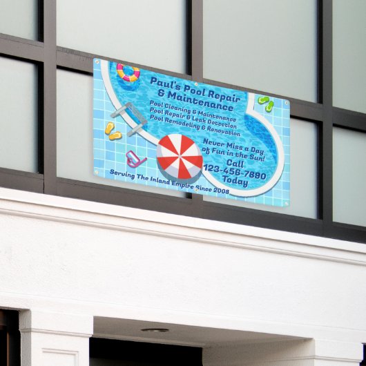 Banderoles Service de réparation du pool de Personnalisers (Bâtiment extérieur)