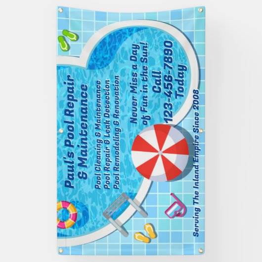 Banderoles Service de réparation du pool de Personnalisers (Vertical)