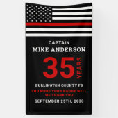 Banderoles Service des années de retraite des pompiers Ligne (Vertical)