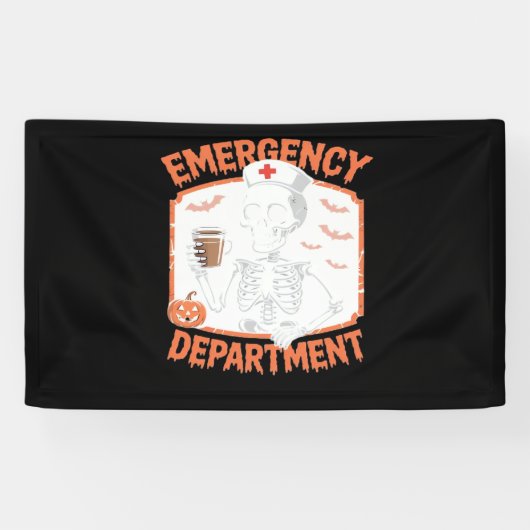 Banderoles Service d'urgence Funny Halloween Nurse Essenti (Horizontal)