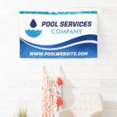 Banderoles Services de pool | Vague d'eau bleue | Piscine (En situation)
