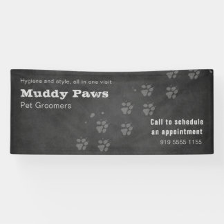 Banderoles Services de toilettage Empreintes de pattes sur ta