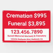 Banderoles Services funéraires de crémation personnalisés (Horizontal)