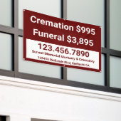 Banderoles Services funéraires de Personnaliser (Bâtiment extérieur)