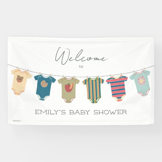 Banderoles Sesame Pals Bodysues Baby shower Bienvenue (Horizontal)