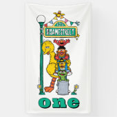 Banderoles Sesame Street Characters First Birthday Banner (Vertical)