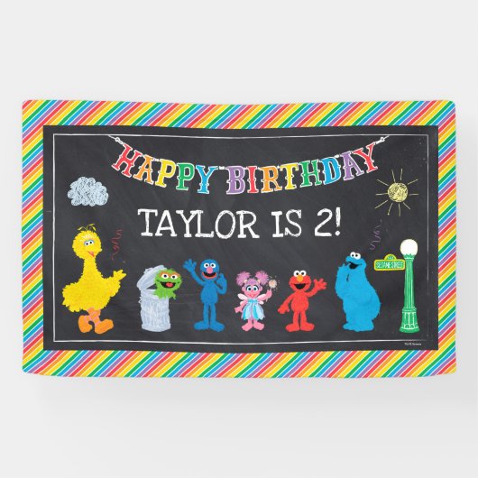 Banderoles Sesame Street Pals Chalkboard Arc-en-ciel Interdic (Horizontal)