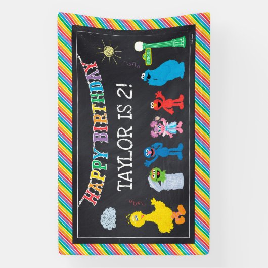 Banderoles Sesame Street Pals Chalkboard Arc-en-ciel Interdic (Verticale)