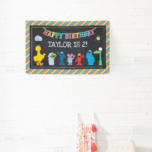 Banderoles Sesame Street Pals Chalkboard Arc-en-ciel Interdic (Insitu)