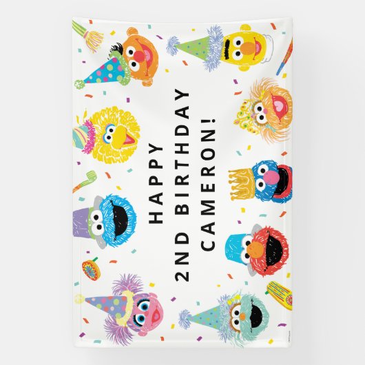 Banderoles Sesame Street Pals Confetti Anniversaire (Verticale)