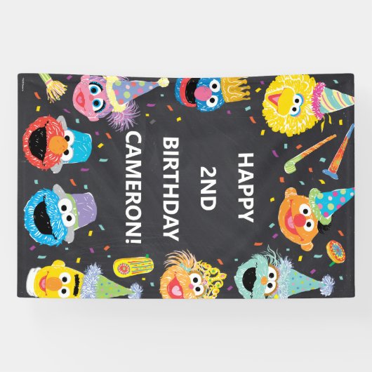 Banderoles Sesame Street Pals Confetti Anniversaire (Horizontal)