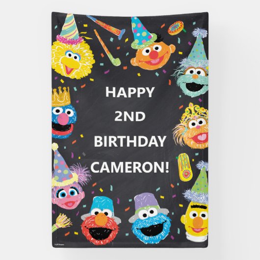 Banderoles Sesame Street Pals Confetti Anniversaire (Verticale)