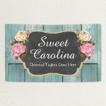Banderoles Shabby Vintage Rose Russe Country Chalkboard<br><div class="desc">Elégamment rustique avec de beaux accents roses vintages ! L'atmosphère chaleureuse et décontractée de la campagne. Burlap, chippy en bois peint, craie poussiéreuse et texte de script féminin font de cette collection design un écrin parfait pour une ambiance boutique stylisée ! Polyvalent pour une grande variété de petites entreprises. ・...</div>