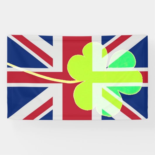 Banderoles Shamrock du drapeau britannique irlandais Clover S (Horizontal)