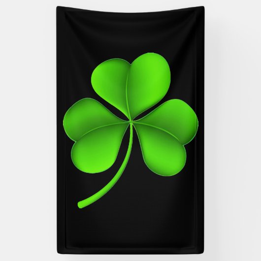 Banderoles Shamrock vert sur noir (v) bnrt (Vertical)