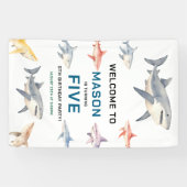 Banderoles Shark Splash 5th Birthday | Cute Ocean Kids (Horizontal)