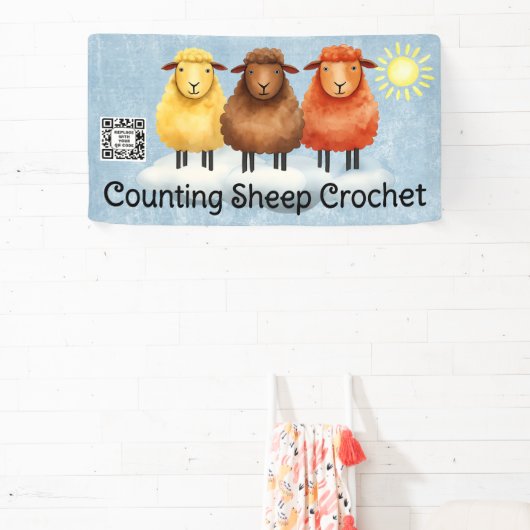 Banderoles Sheep crochet knitting craft show booth display (Insitu)