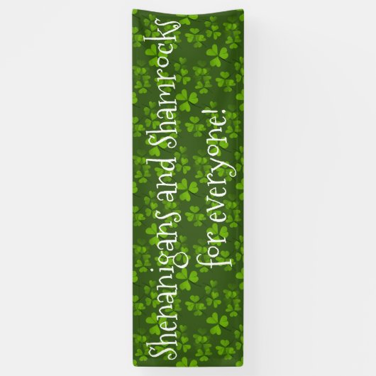 Banderoles Shenanigans et Motif Shamrock St Patrick's Day (Vertical)