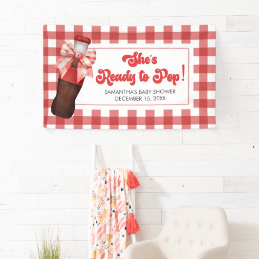 Banderoles She's Ready to Pop Baby Shower  (En situation)