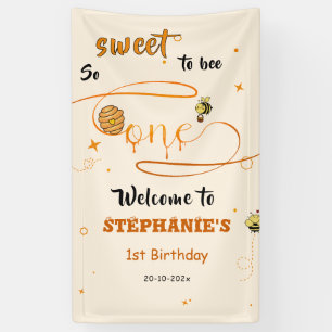 Banderoles Si doux d'être un joli abeille à miel 1er annivers