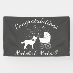 Banderoles Sibérie Husky Chien Baby shower Chien Chiot Gris