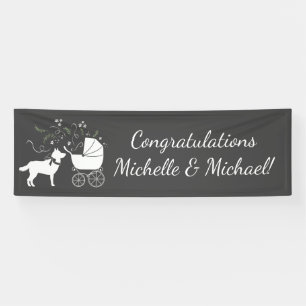Banderoles Sibérie Husky Chien Baby shower Chien Chiot Gris