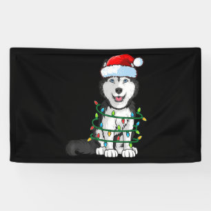 Banderoles Sibérien Husky Noël Noël Noël Noël Noël Noë