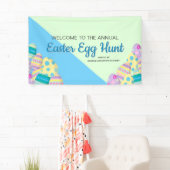 Banderoles Signal de chasse aux oeufs de Pâques sur mesure hé (En situation)