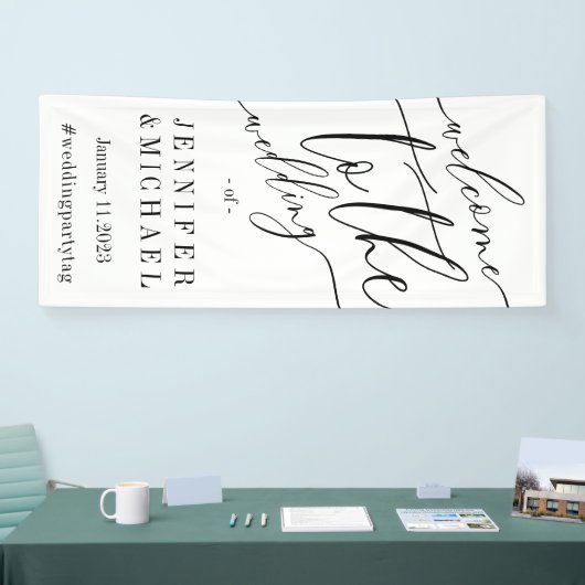 Banderoles Signature Big Bienvenue au mariage (Salon professionnel)