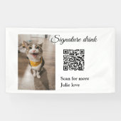 Banderoles Signature boisson scanner QR code ajouter le nom d (Horizontal)