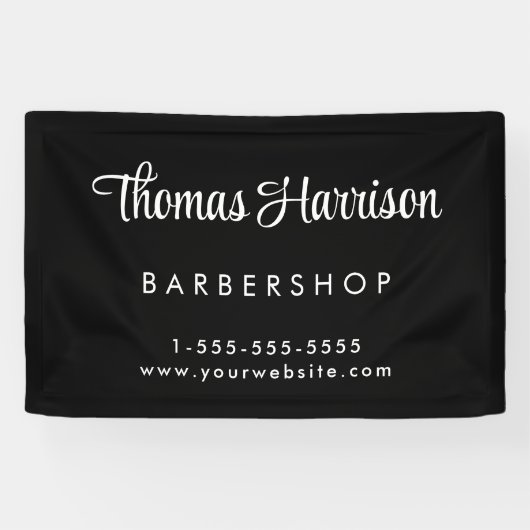 Banderoles Signature de l'entreprise - Script noir (Horizontal)