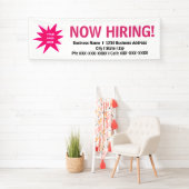 Banderoles Signe blanc rose maintenant de location de (En situation)