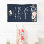 Banderoles signe d'accueil marine et brush fleuri (En situation)