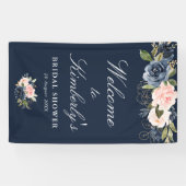 Banderoles signe d'accueil marine et brush fleuri (Horizontal)