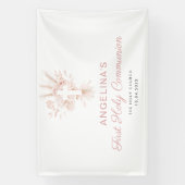 Banderoles signe de bienvenue rose floral poussiéreux (Verticale)