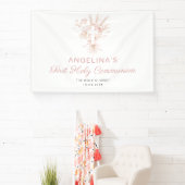 Banderoles signe de bienvenue rose floral poussiéreux (Insitu)