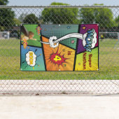 Banderoles Signe de bulle de la hanche Superhero Snazzy (En situation)