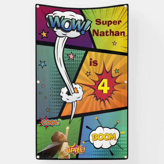 Banderoles Signe de bulle de la hanche Superhero Snazzy (Vertical)