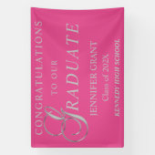 Banderoles Signe de graduation en argent élégant (Verticale)